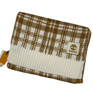 Timberland‎ Plaid Scarf Caramel & Cream Knit NEW With Tags